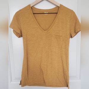 Cotton Golden Oak Madewell XS V-Neck Tshirt Tee